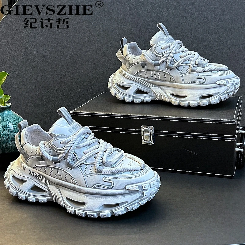 纪诗哲男士复古做旧脏脏老爹鞋韩版潮流休闲鞋秋季新款网面运动鞋