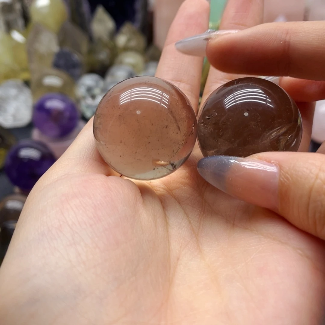水晶珠宝半成品未镶嵌8一对茶水晶
