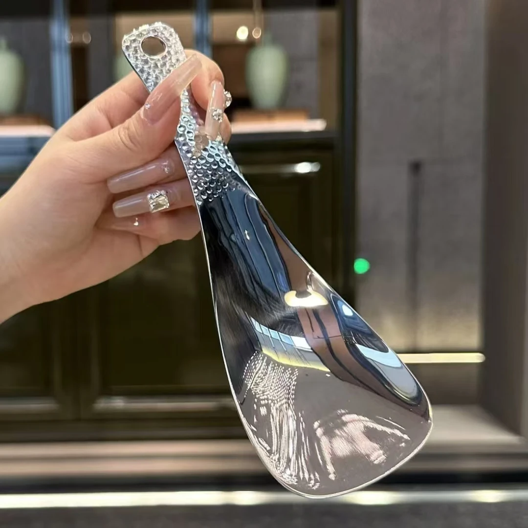 不锈钢饭勺家用不粘米饭铲食堂餐厅自助打饭勺创意方形锤纹盛饭勺