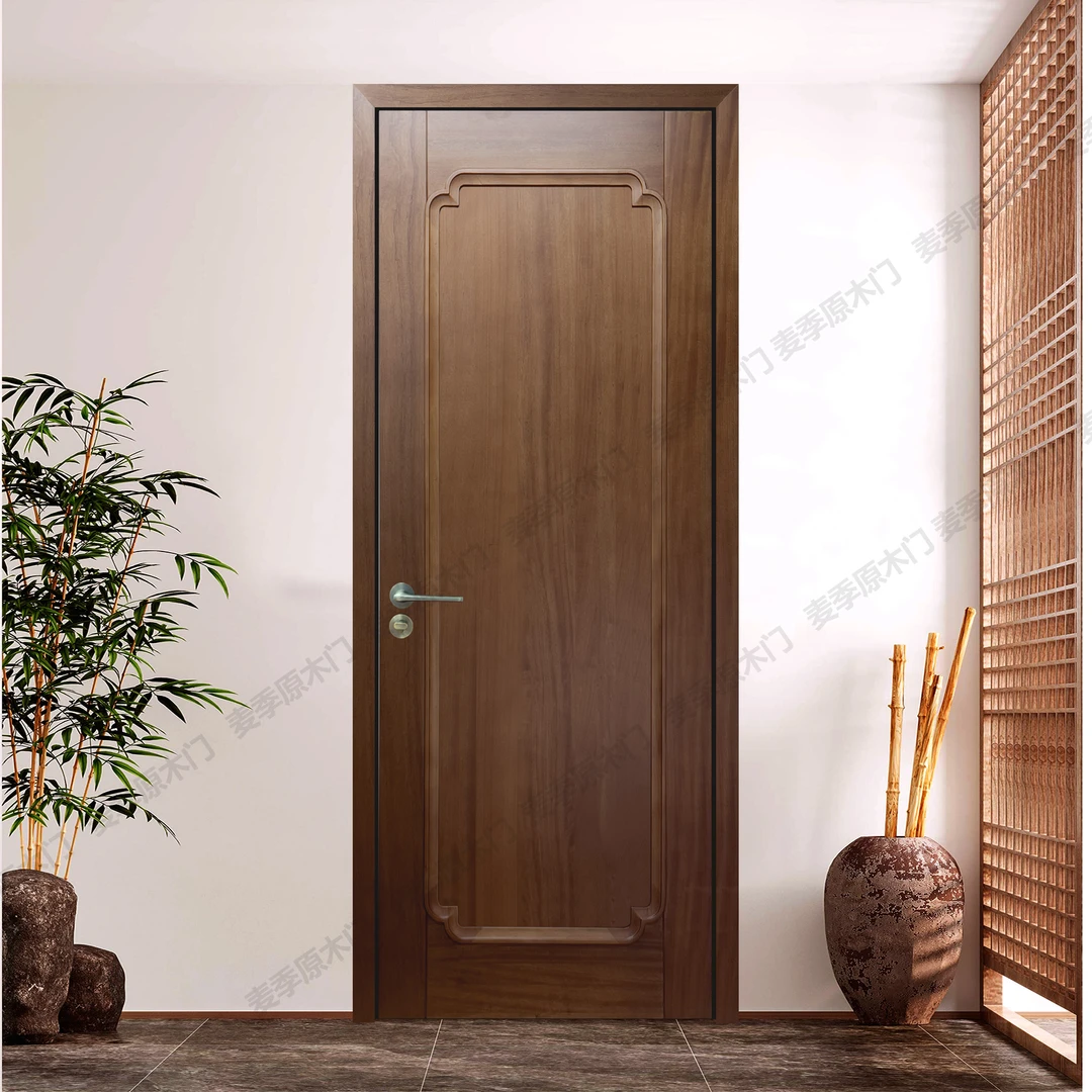 麦季宋式美学原木门窗花纯实木门卧室门卫生间厕所厨房门