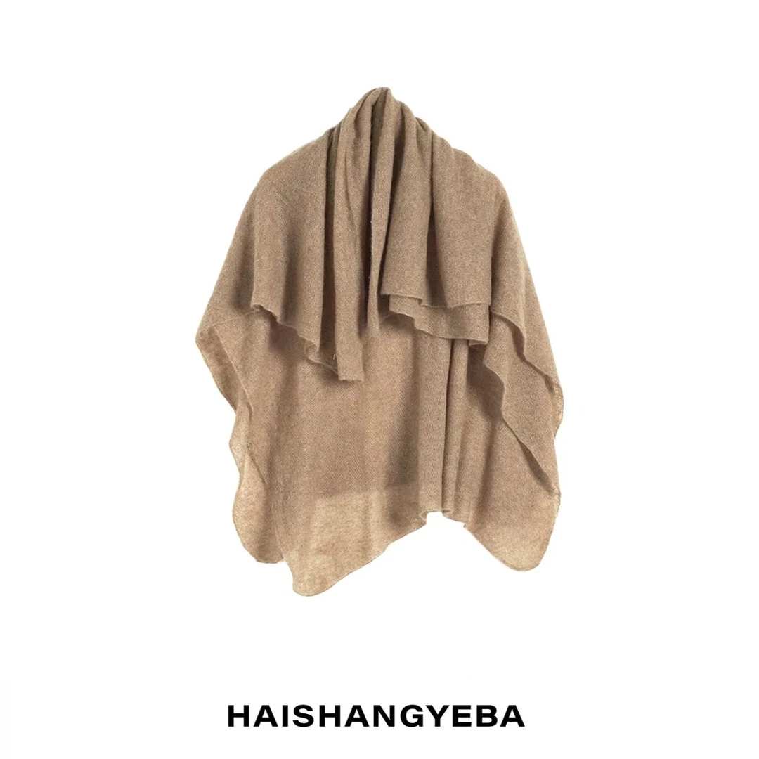 【海上叶爸】新款2025秋冬百搭山羊绒保暖厚款堆领围巾