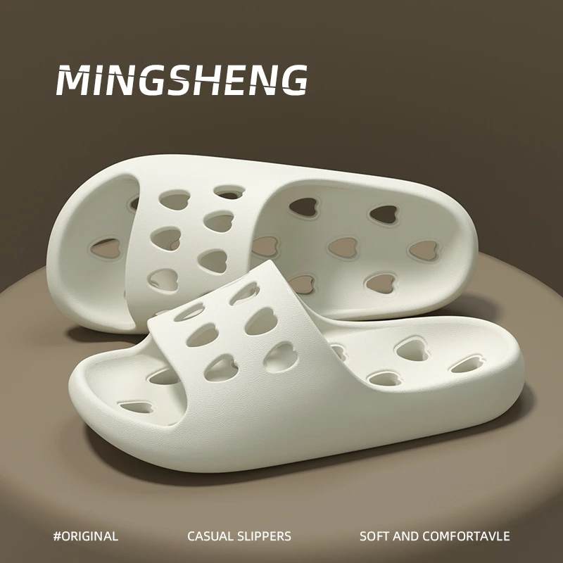 明盛夏季新款软底凉拖可爱透气浴室外穿百搭镂空防滑EVA情侣拖鞋