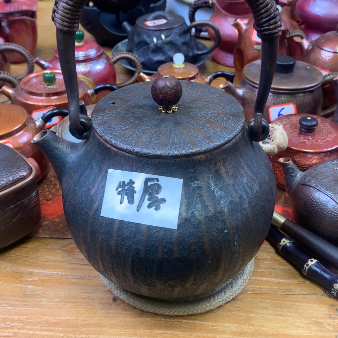 风***雪做旧树皮纹提梁壶
