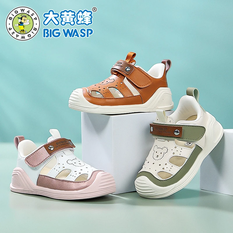 大黄蜂童鞋学步鞋宝宝鞋子6-12月婴幼儿鞋夏季包头凉鞋软底机能鞋