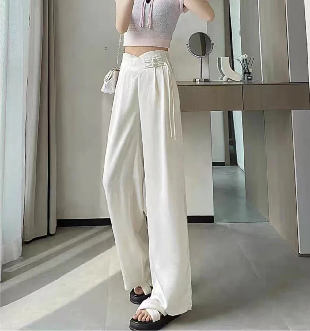 【3003】嘉#时尚百搭盘扣直筒休闲裤