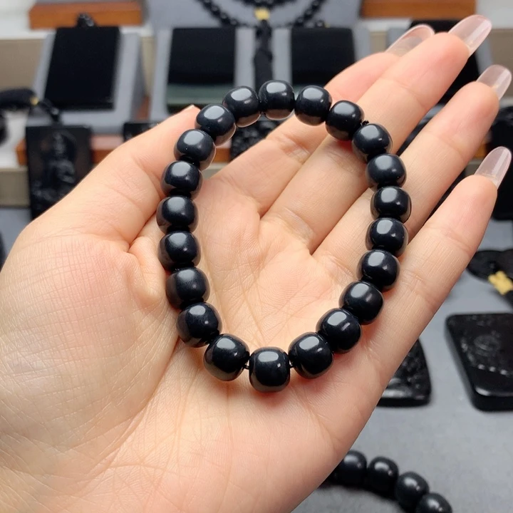 和田玉（墨玉）手串未镶嵌特价10mm