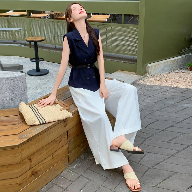 套装裙夏装韩系风格一整套成熟优雅洋气女2025显瘦衫阔腿两件套