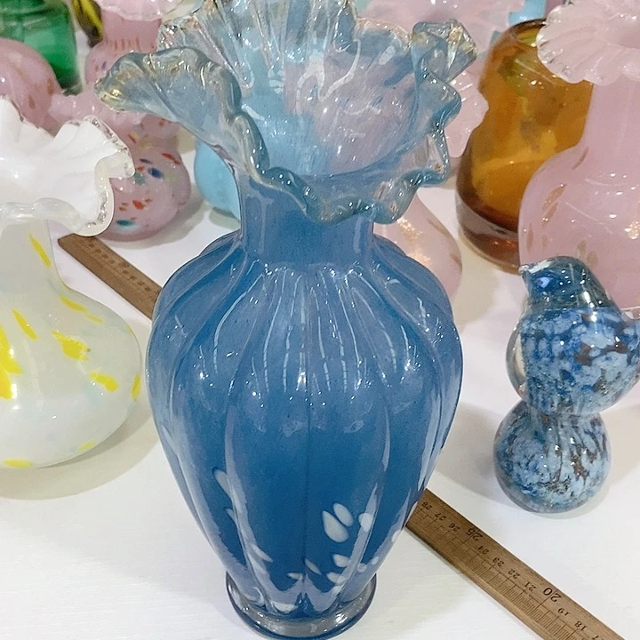 琉璃花瓶高度28厘米5