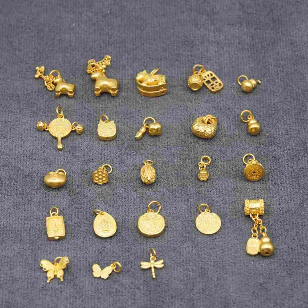 足金999小马挂件马上有钱木马盘缠手串投资理财黄金手链饰品挂饰