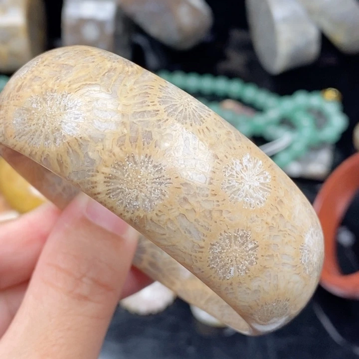 ᨳ***°硅化玉未镶嵌手镯（圆镯）