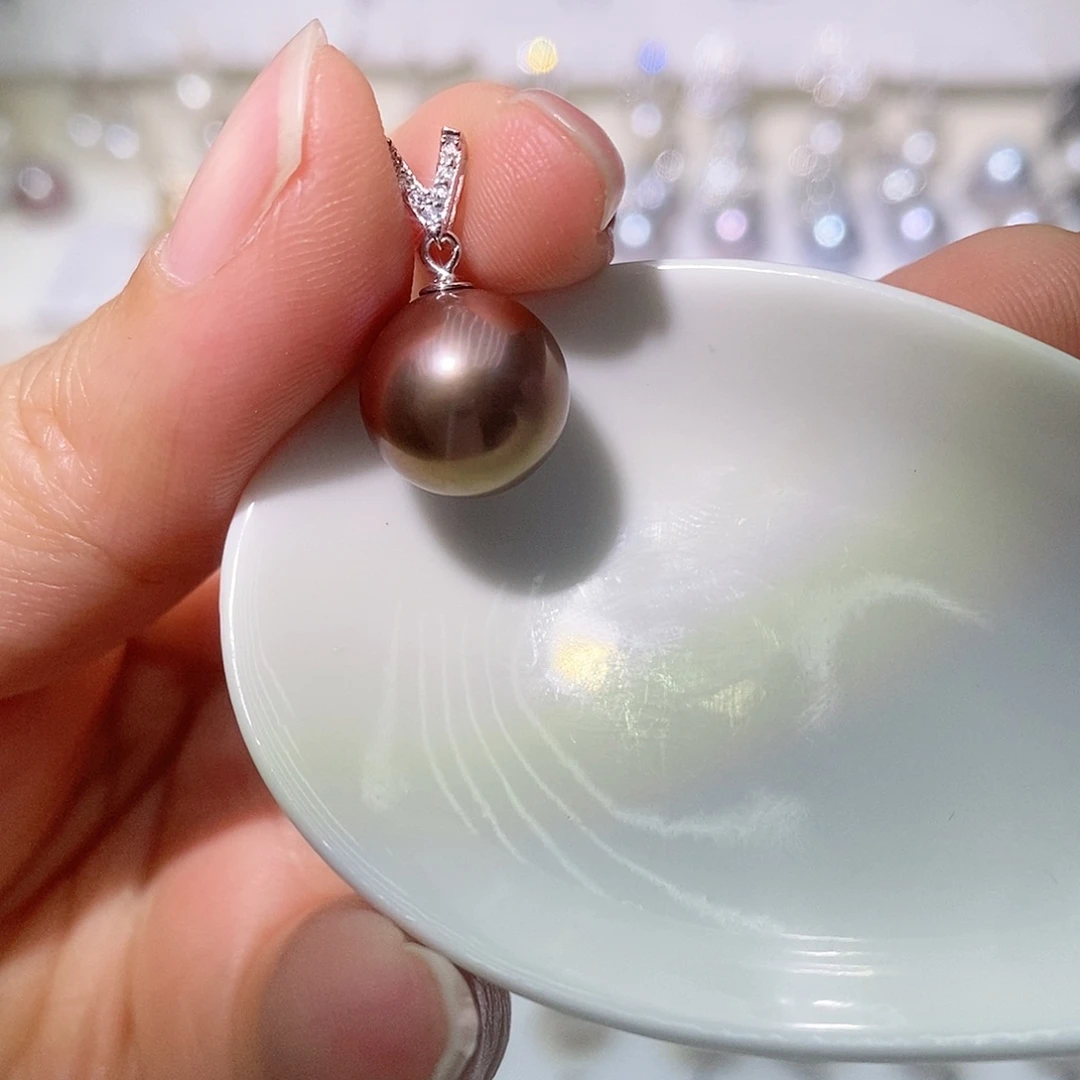 淡水珍珠吊坠(赠链)银S925镶嵌?*?尺寸11/12毫米