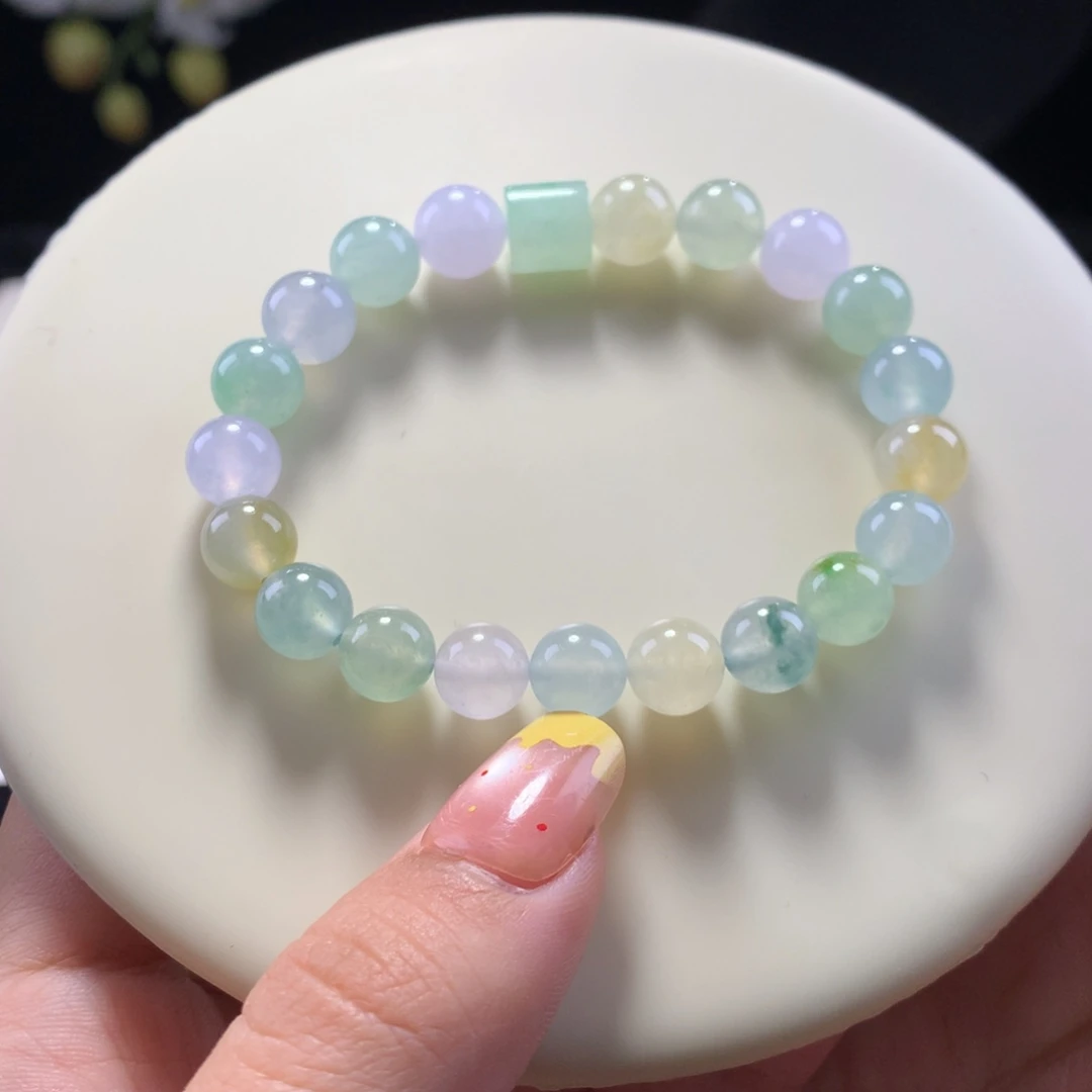 翡翠未镶嵌手串卡8花仙子