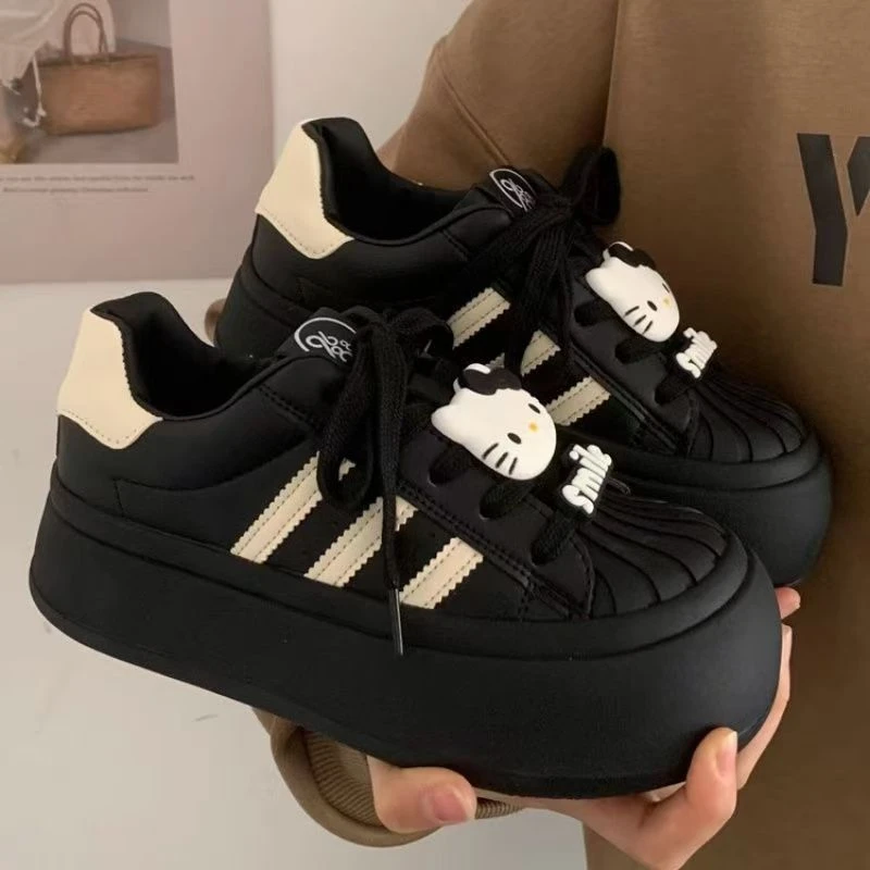 KT猫板鞋女童鞋大童甜酷运动鞋2025秋爆款儿童贝壳鞋透气韩版百搭