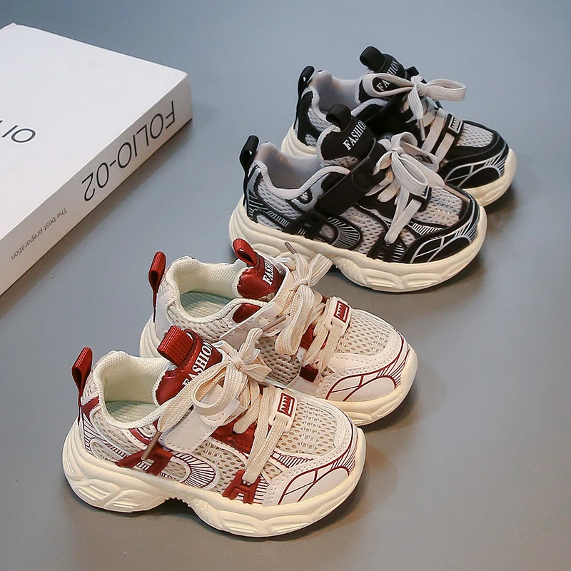 新款儿童透气网面运动鞋1-6岁男女童休闲软底老爹鞋中小童跑步鞋