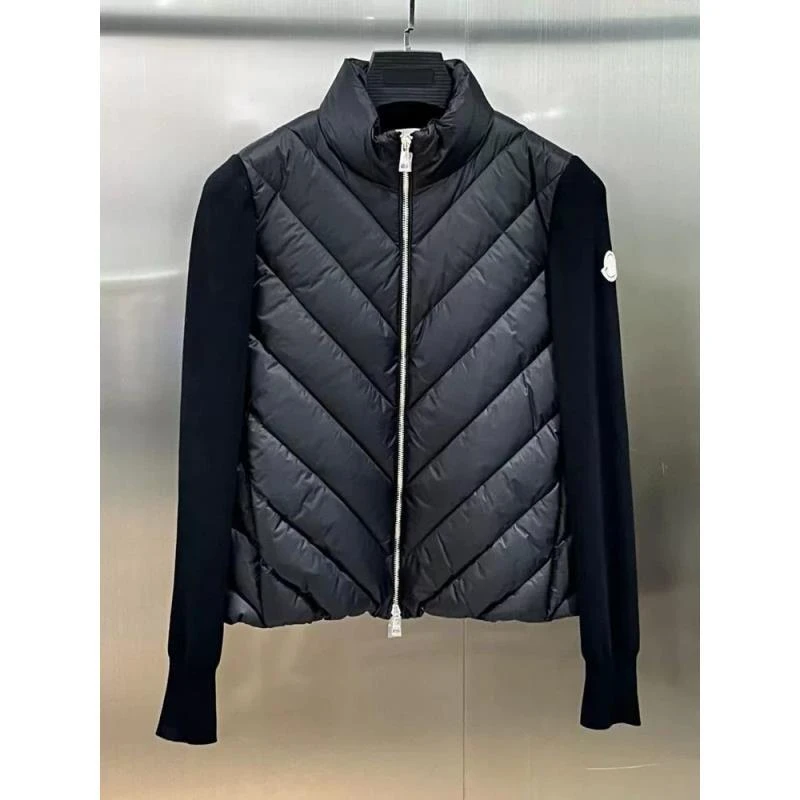 GD 02351秋冬新款立领针织袖拼接鹅绒羽绒服