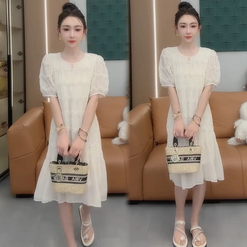 2025春夏季新款时尚显瘦气质网红高档洋气女高级宽松大码连衣裙潮