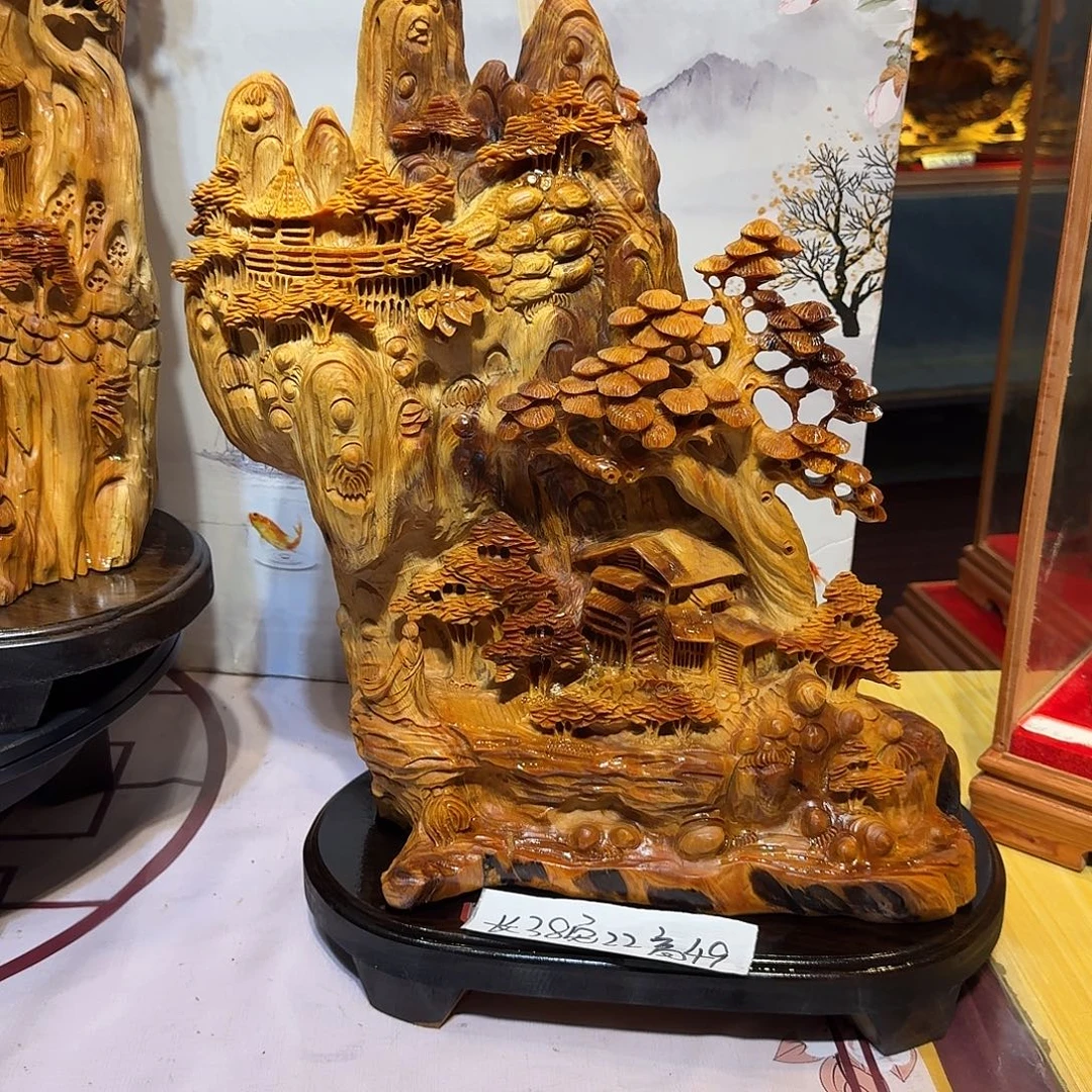 →***矩柏木（崖柏）木雕款