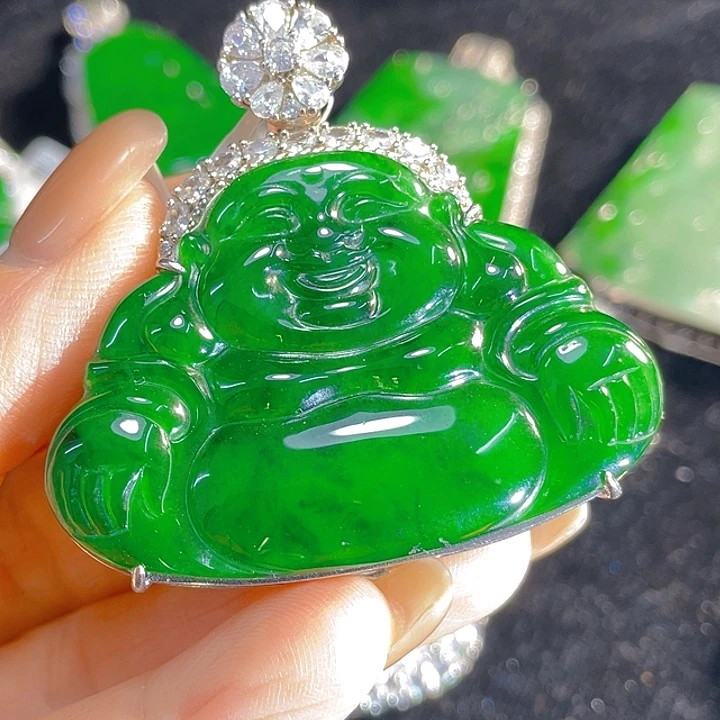 翡翠银S925镶嵌颈饰翡翠