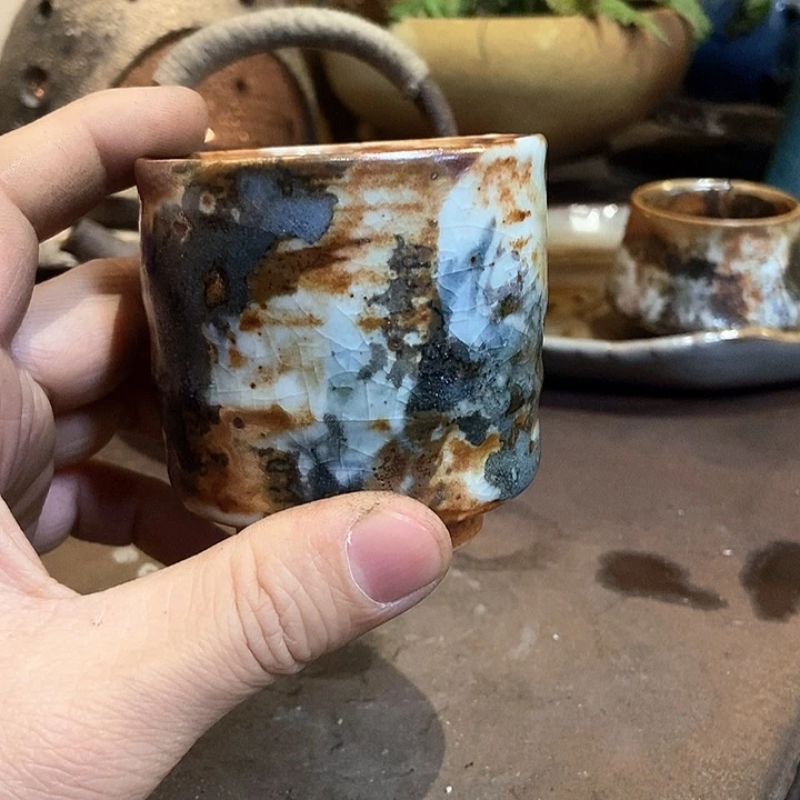 杯子手工高温原矿窑变