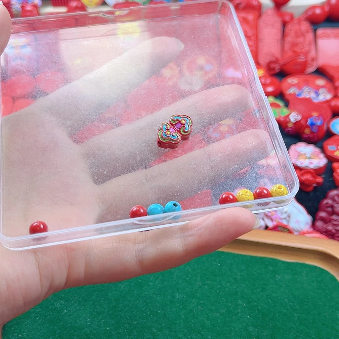 ***天然辰砂含辰砂工艺品双头如意手绳