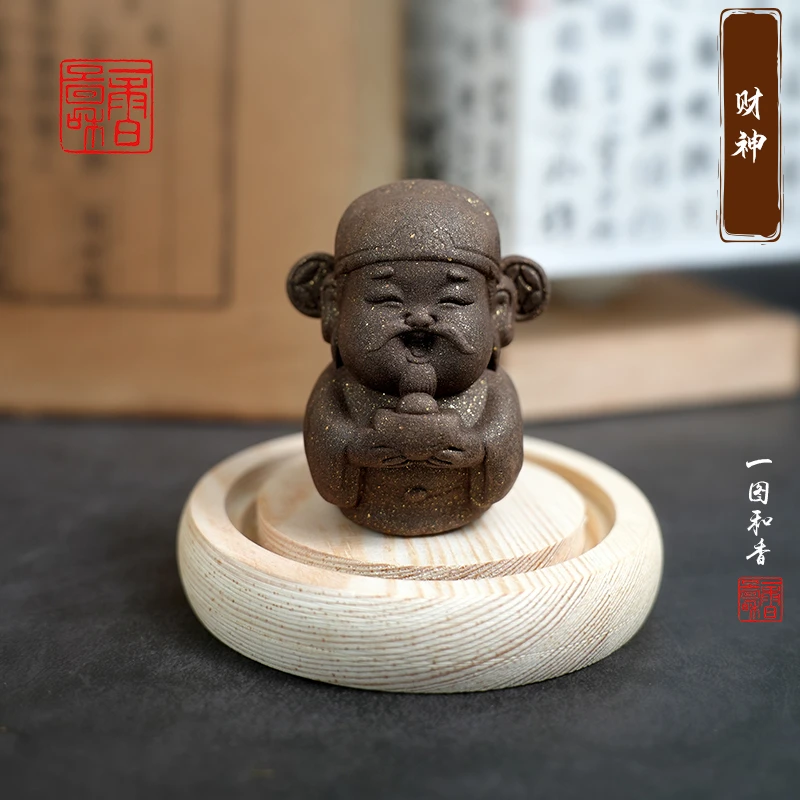 一图 大财神 五龙香方 古法合香 手工香塑