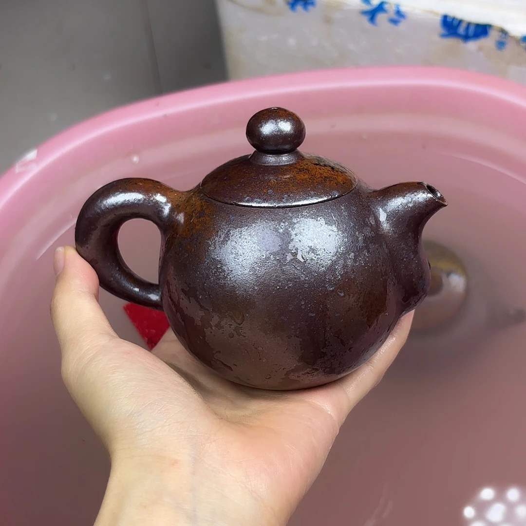 茶壶紫砂瑕疵柴烧紫砂天青西施