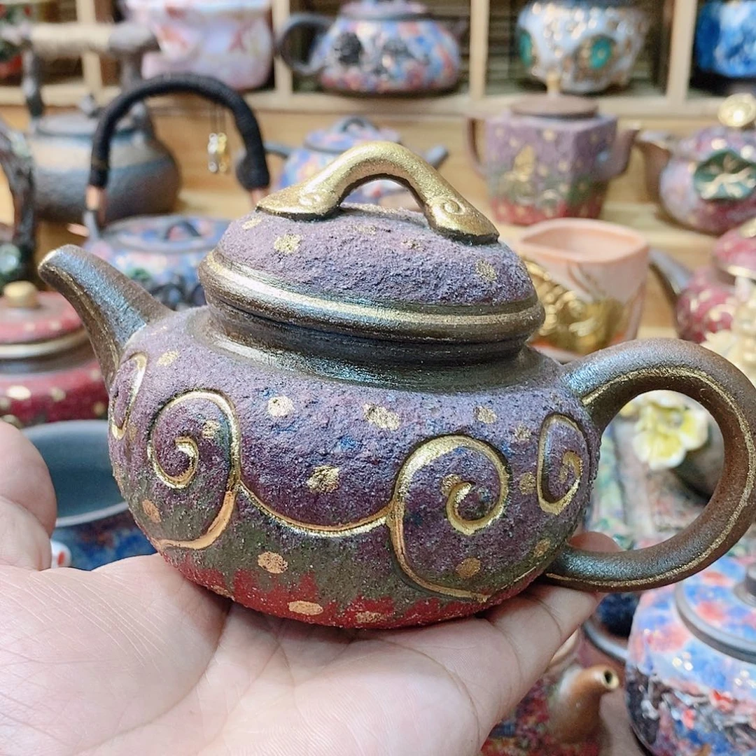 粗陶志野柴烧茶器