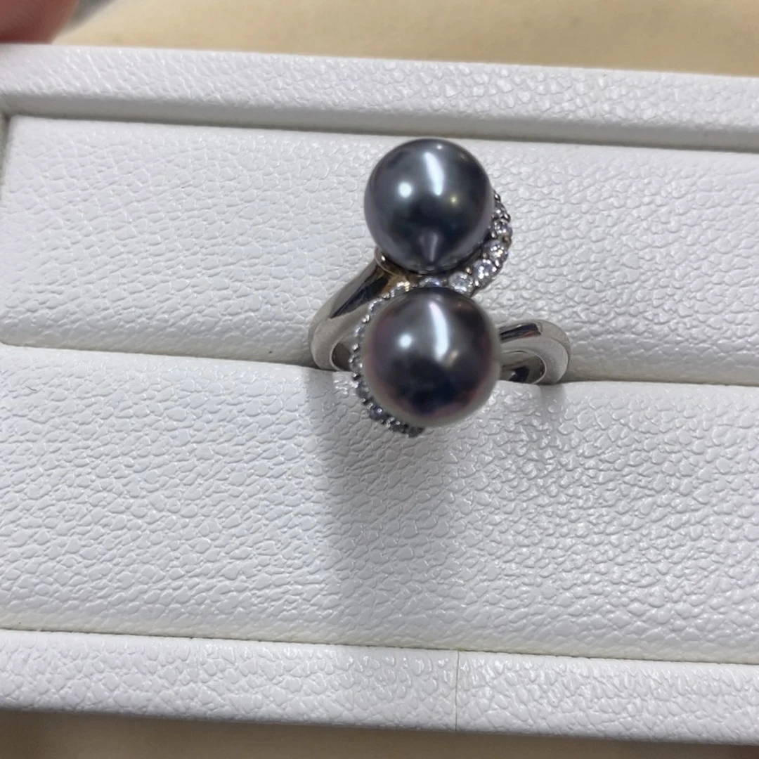 银S925镶嵌戒圈海水珍珠，no退换，链接2