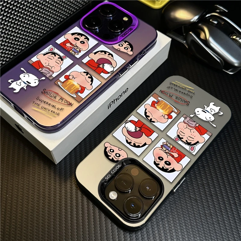 吃货小新适用苹果16promax手机壳iPhone15硅胶14保护套17新款卡通