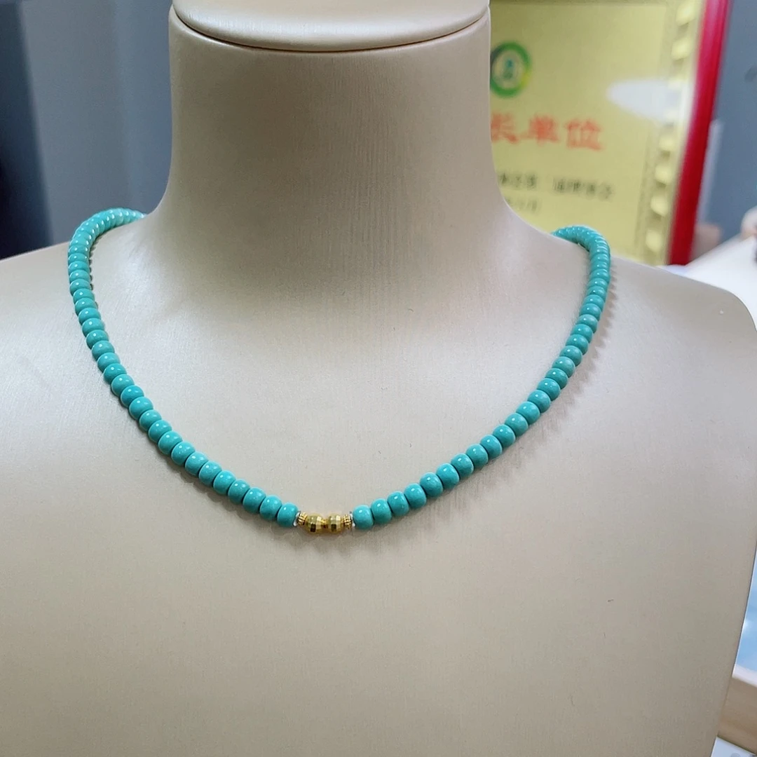 绿松石珠宝奇石18K金镶嵌