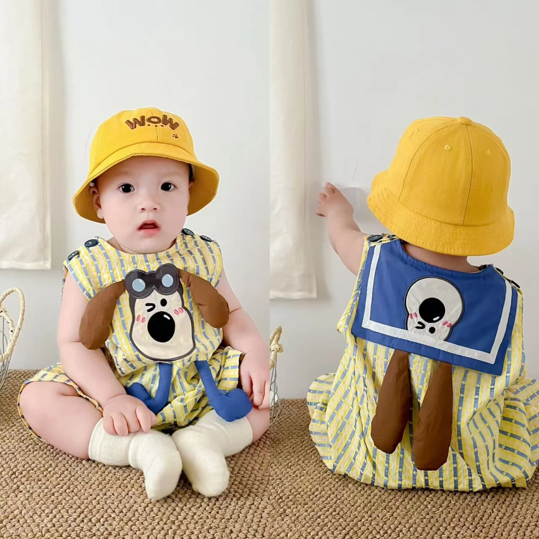 【可爱小狗】幂姐原创夏季超萌儿童薄款连体外穿服渔夫裤MJX257188