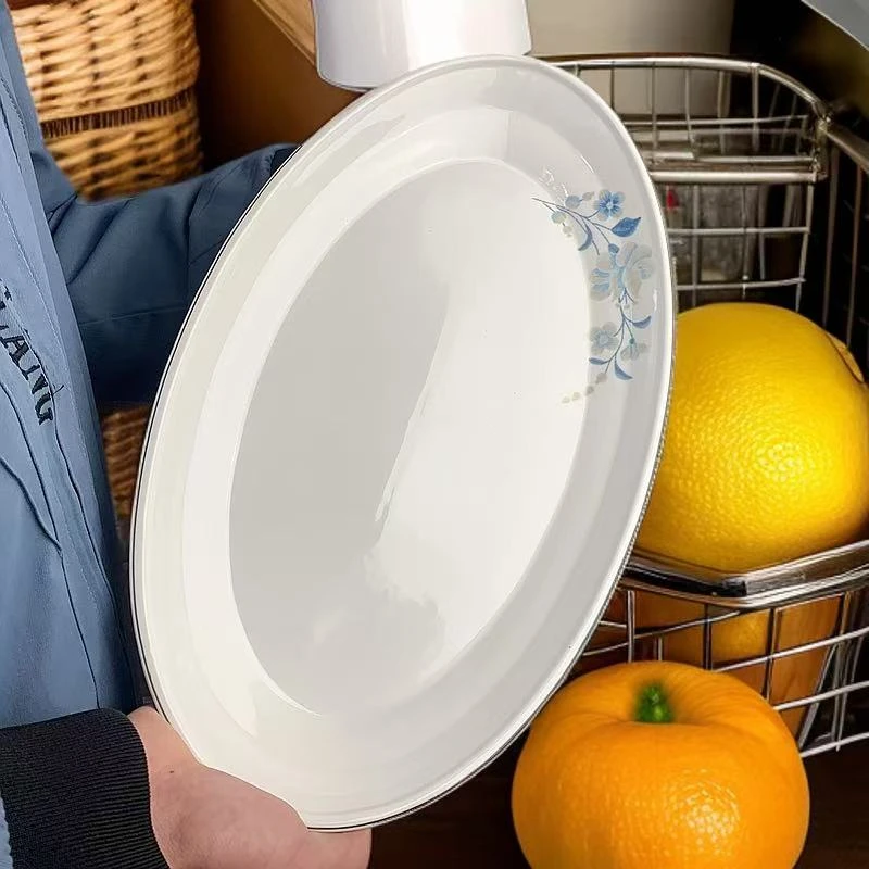 高颜值盘酒店饭店鱼盘专用餐具创意个性餐厅蒸鱼盘商用餐盘龙虾盘