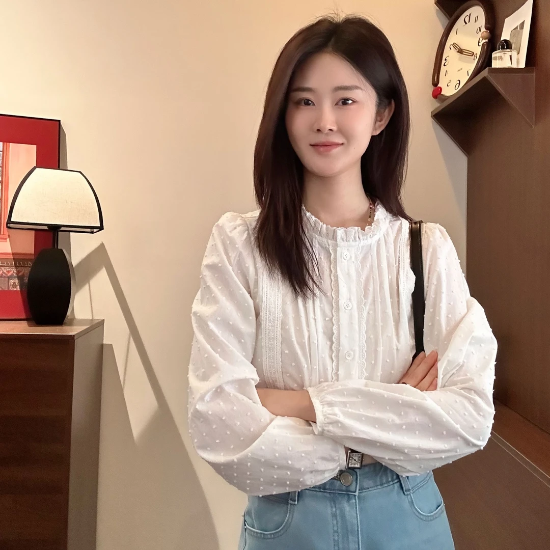 【Niche Young】季节 气质长袖时尚百搭小众法式设计感衬衫CX20059