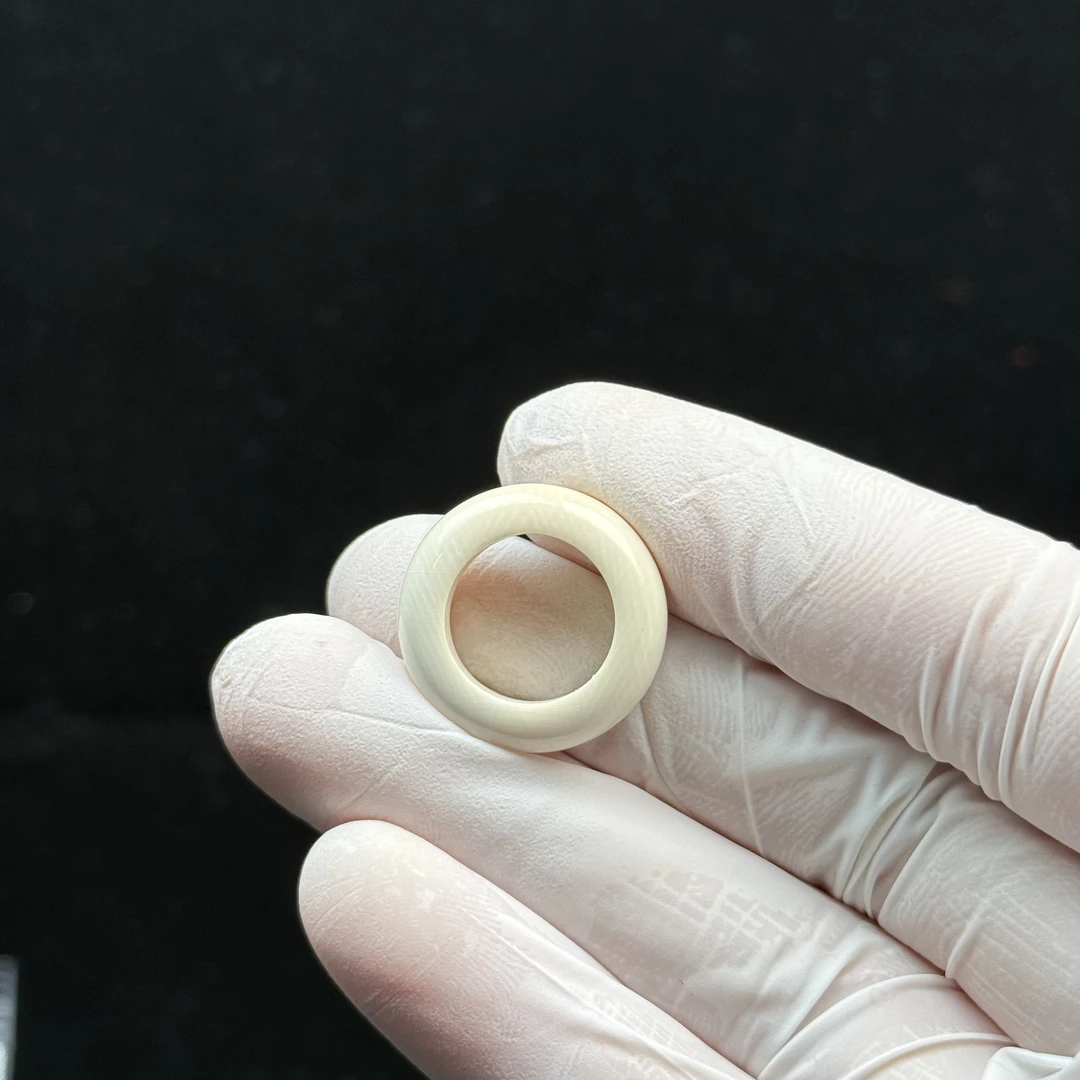 D1229天然猛犸牙 跑环戒指12.8x20x6.9mm支持鉴定 假一罚四