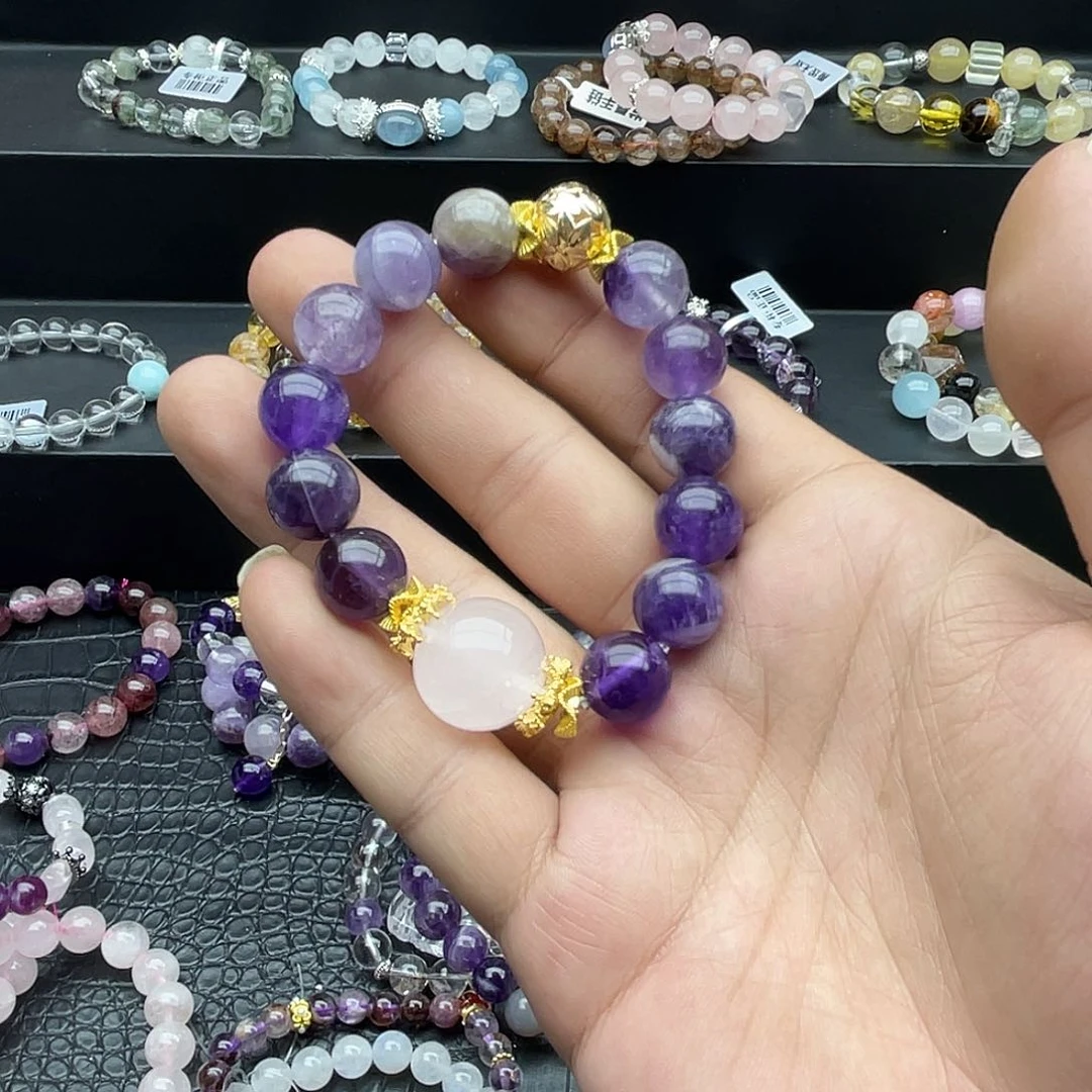 水晶手链未镶嵌乌拉圭紫水晶