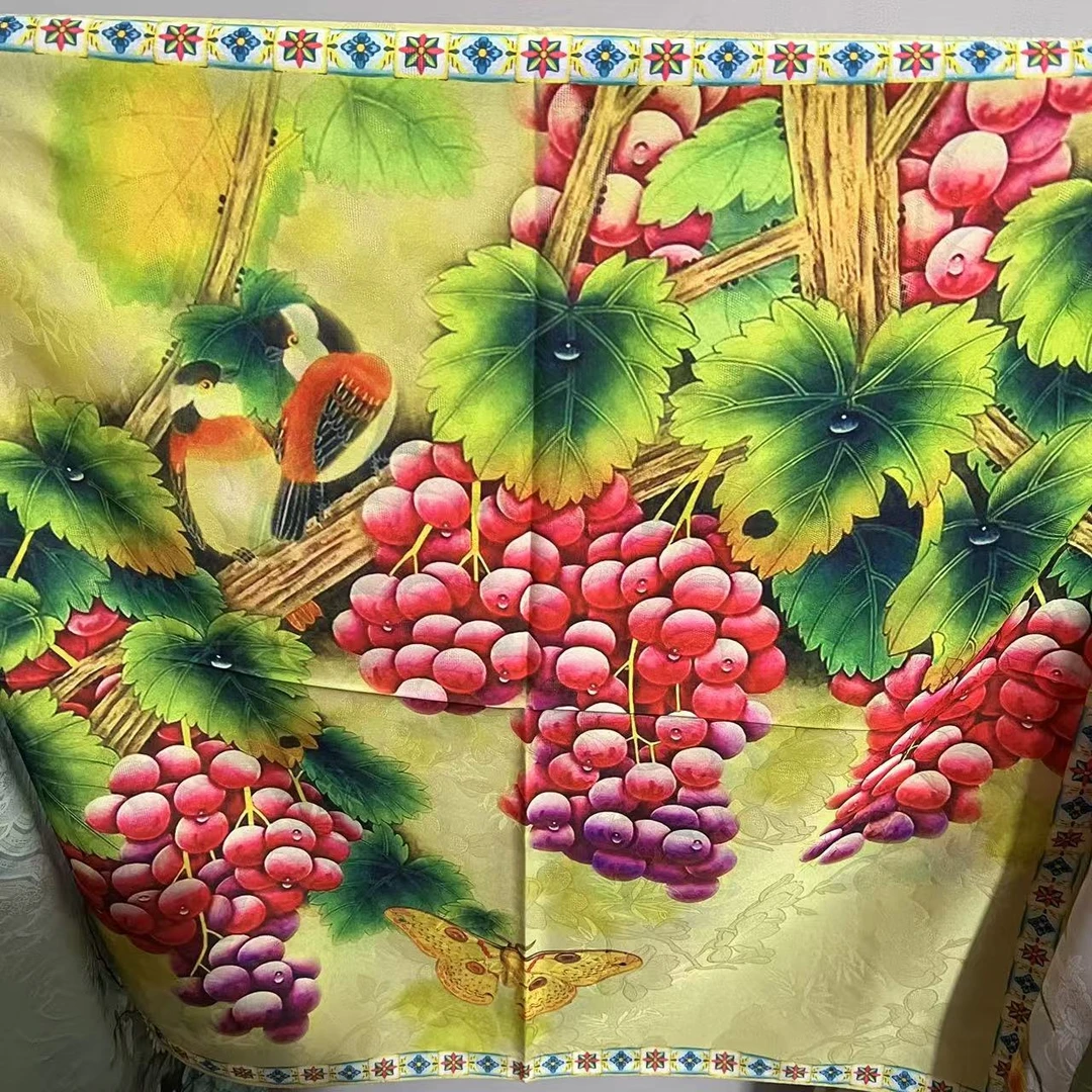 【葡萄】香云70*70气质时尚百搭双面休闲丝巾披肩