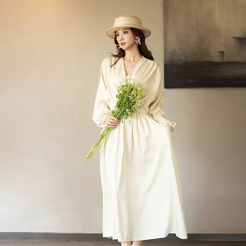 Z343花房姑娘气质带长裙吊带裙收腰袖常规袖广州沙河连衣裙