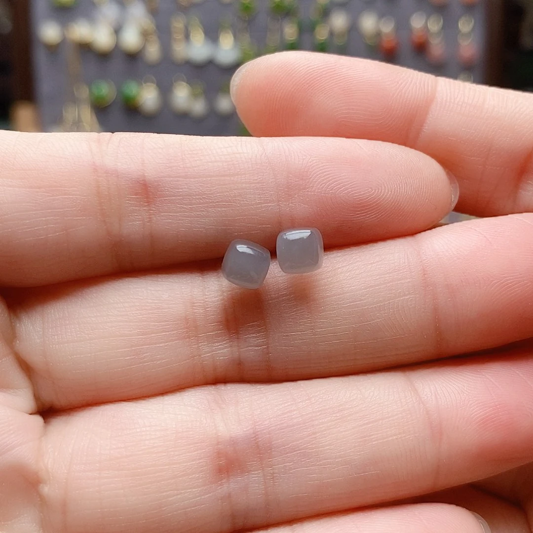 银S925镶嵌和田玉耳饰