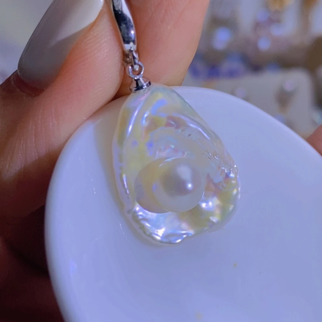 天然淡水珍珠淡水珍珠银S925镶嵌