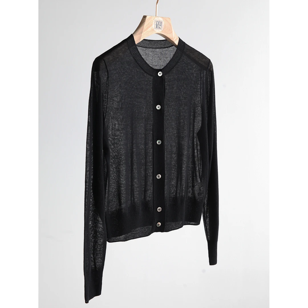 Forlin芙临 简系列 康赛妮羊绒天丝精纺针织开衫   GNS25191