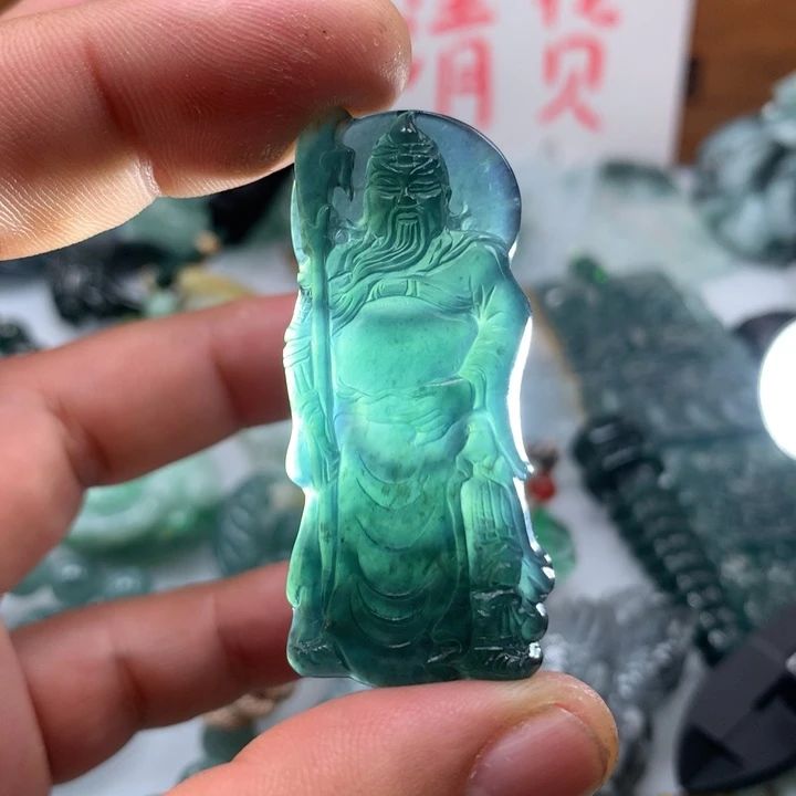 翡翠颈饰未镶嵌保真天然a货翡翠