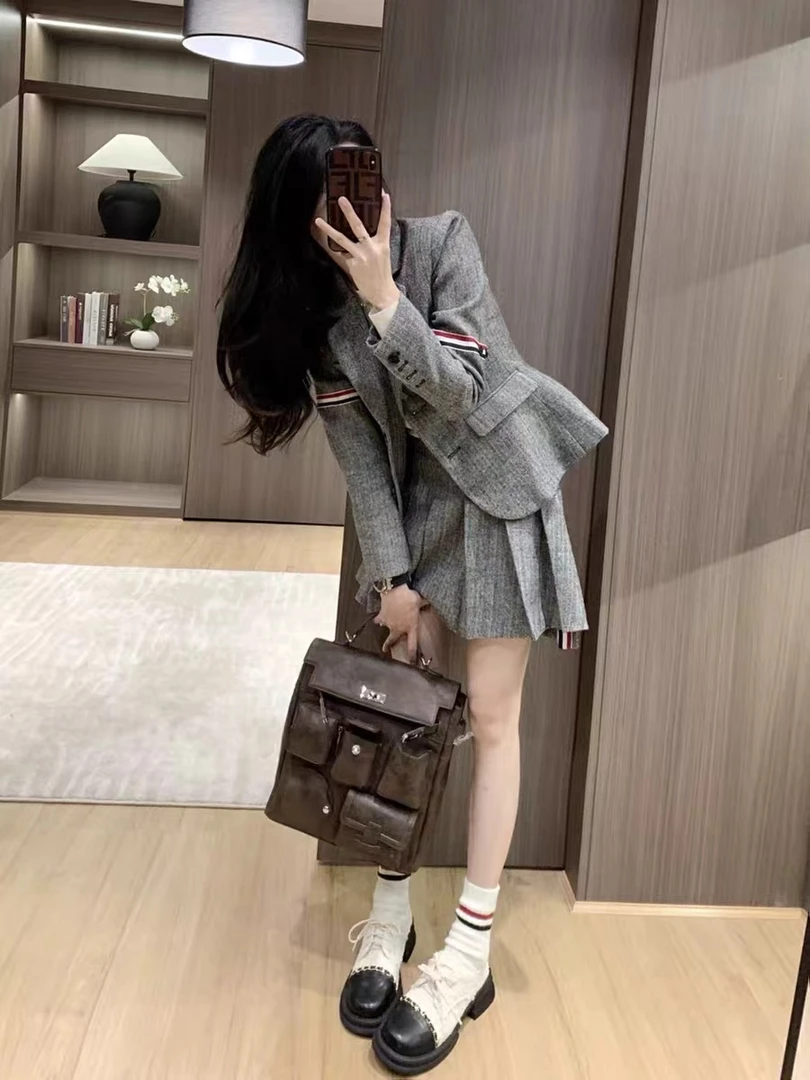 2025新款女装时尚套装学院小香风显瘦西装御姐风秋季甜美清新时尚