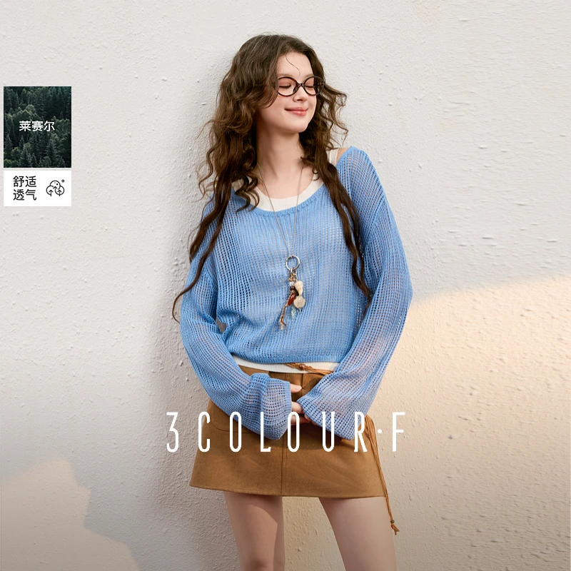 三彩独醒2025秋季新款套装显瘦套头两件套F