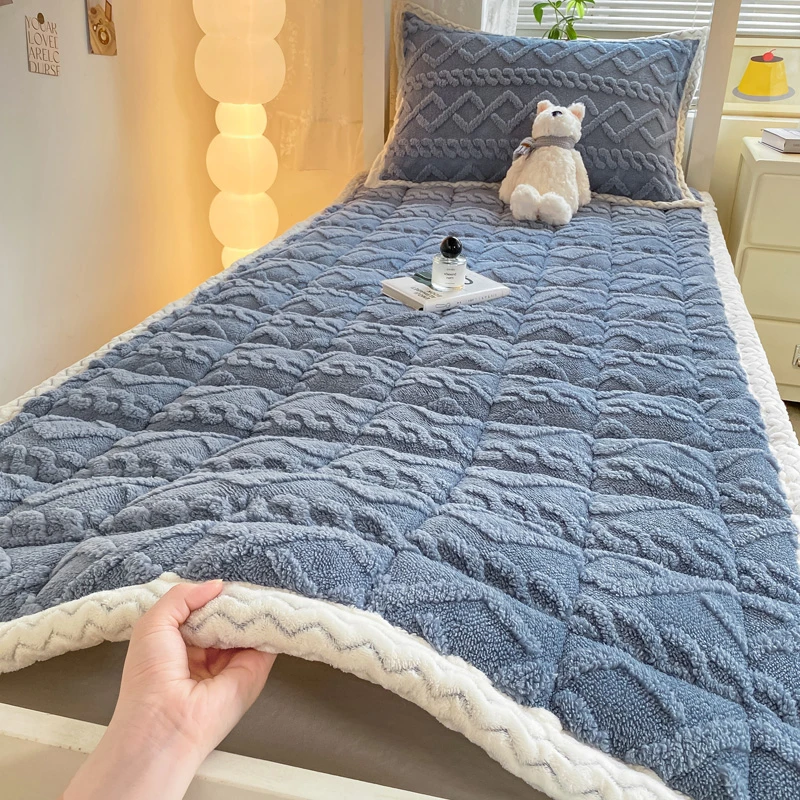 秋冬季牛奶绒床单单件加厚毛毯床垫学生宿舍珊瑚绒床盖被单家用款