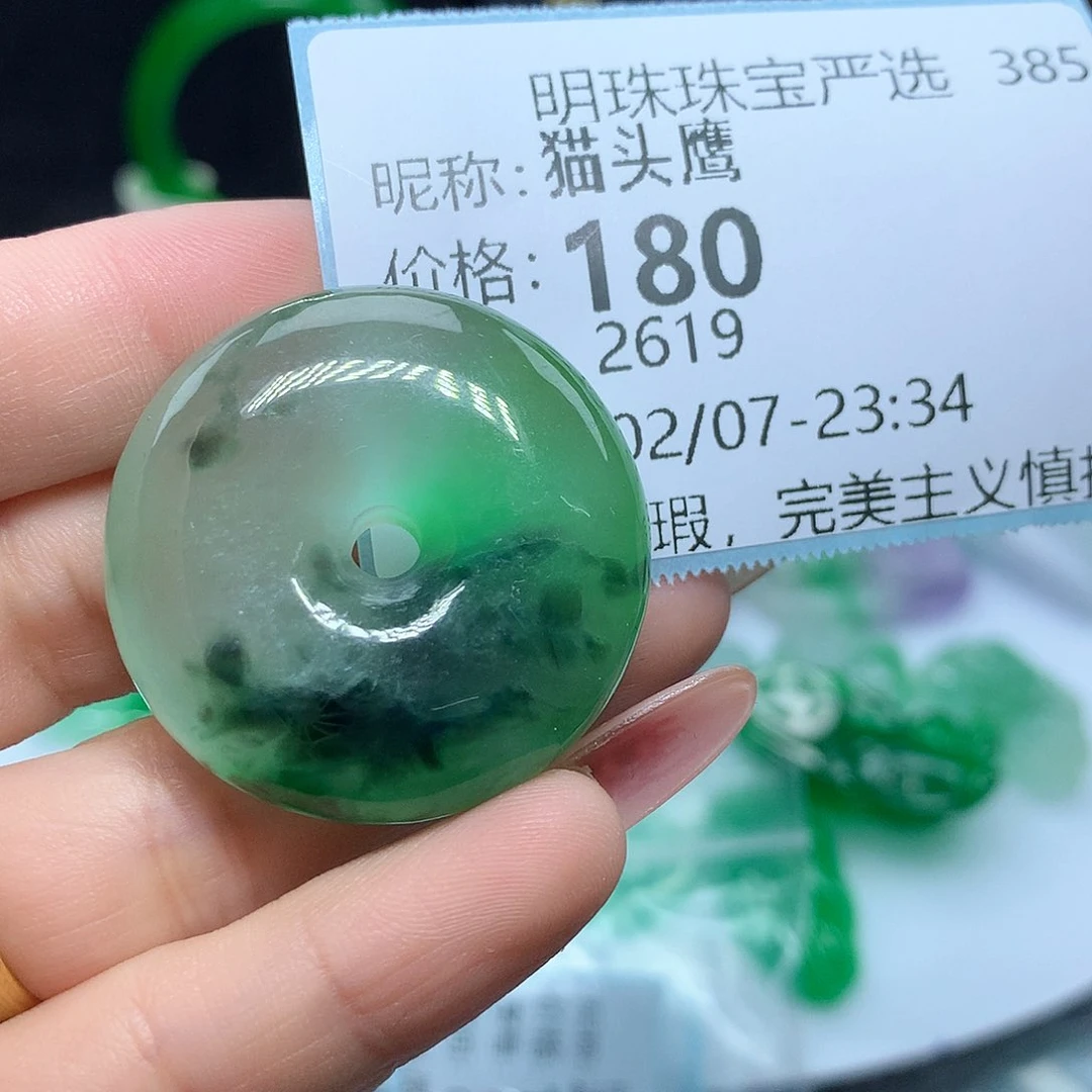翡翠吊坠(赠链)未镶嵌猫*鹰