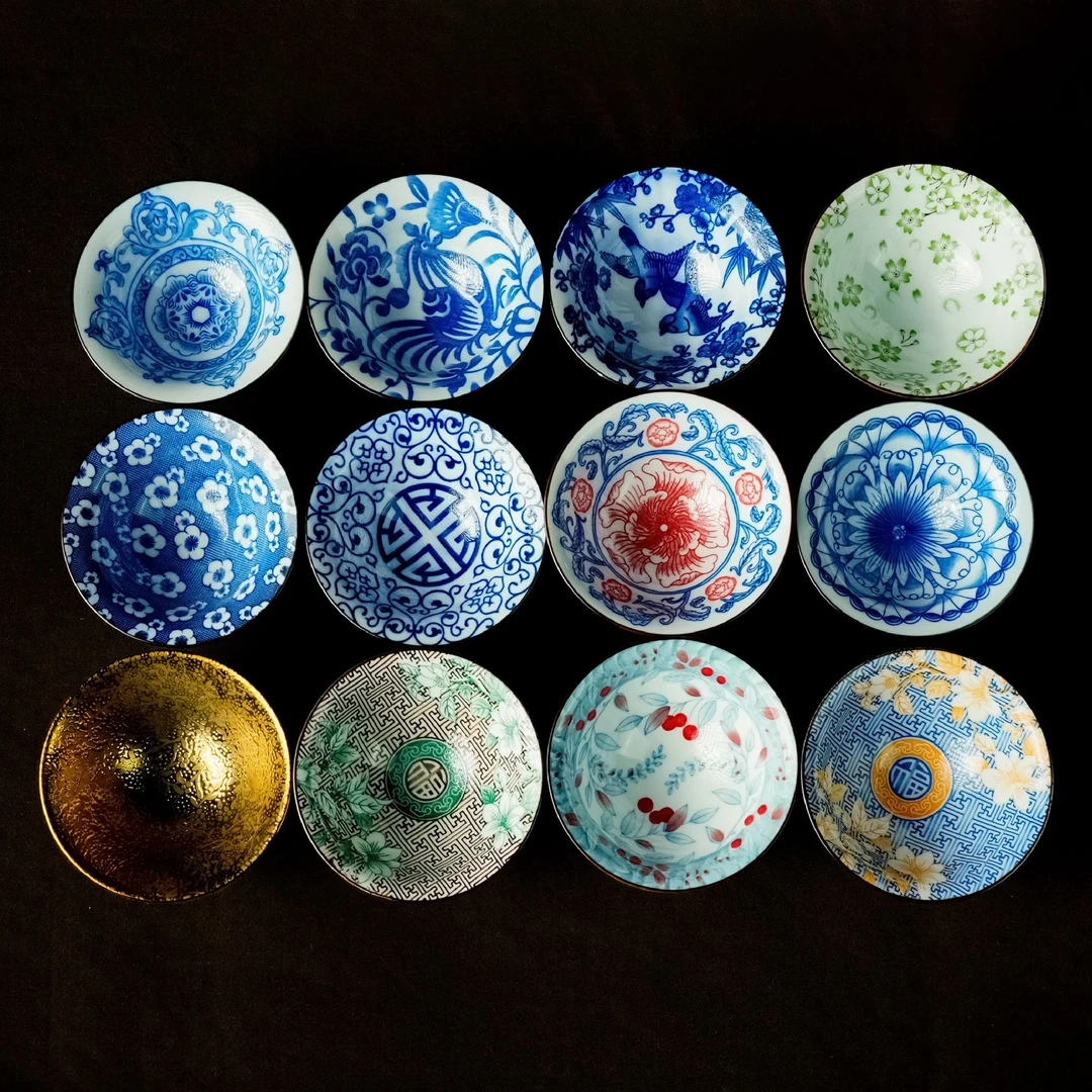 【风禾】十二款随机一款青花斗笠主人杯