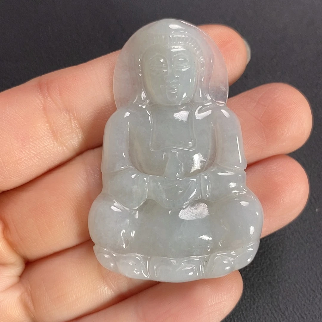 翡翠未镶嵌颈饰观音