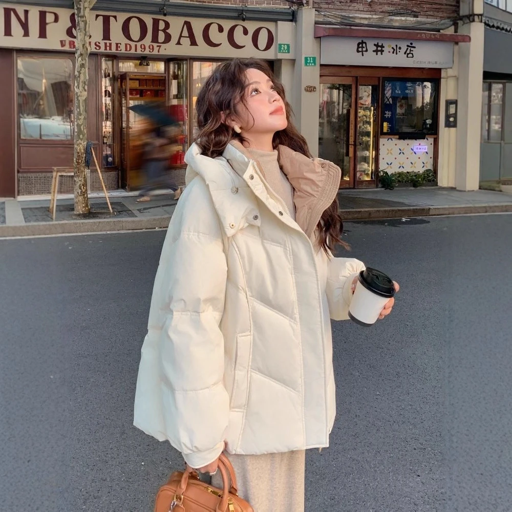 丝绵短款棉衣女冬季2025年学院风韩版宽松羽绒棉服小个子棉袄加厚