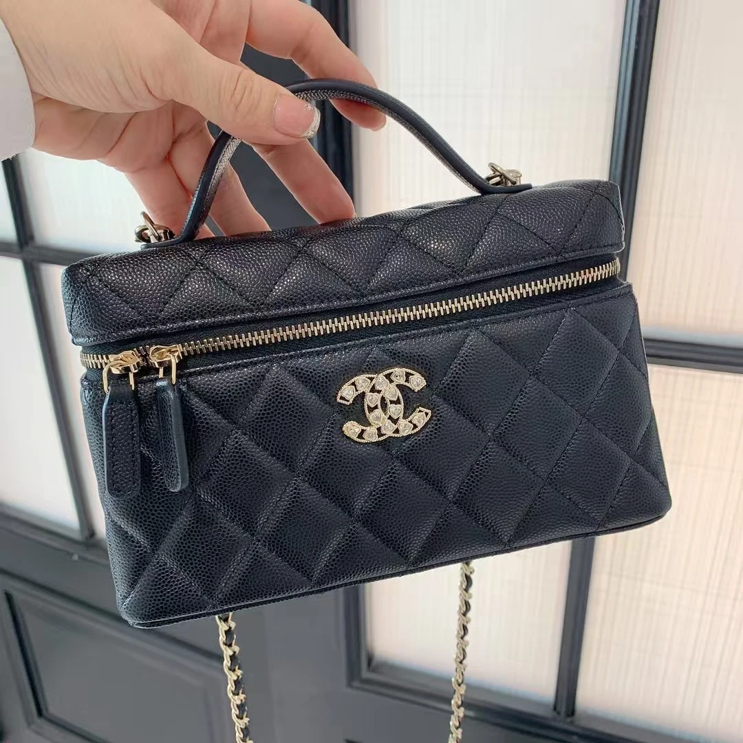 全新未使用 Chanel/香奈儿 25P爆款LP双C水钻牛皮