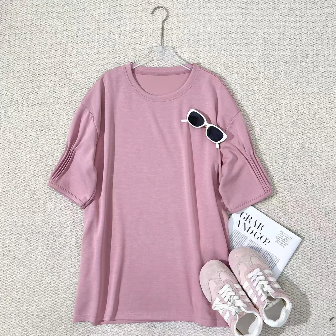 小韩日记【初心依旧】短袖T恤时尚休闲夏季纯色圆领均码韩版2652